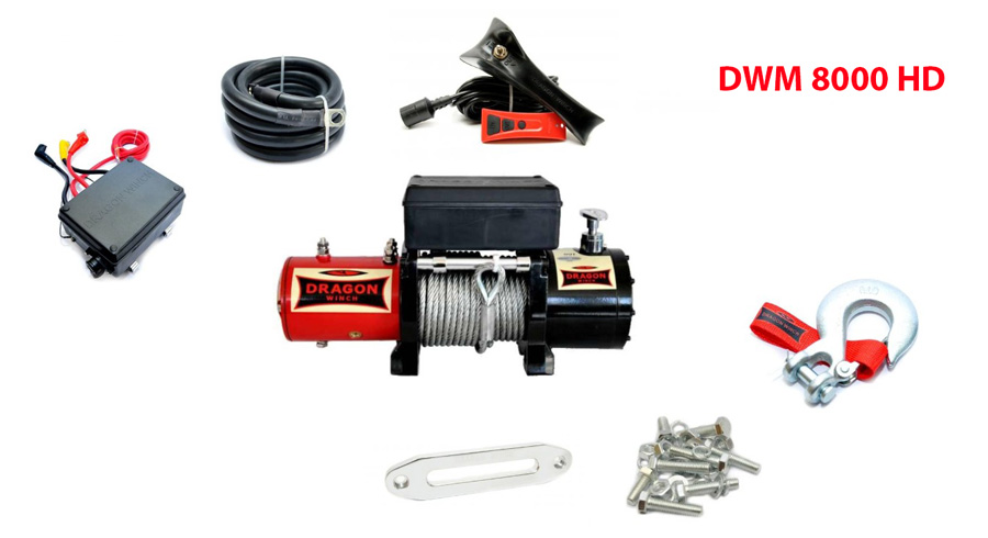 Комплектація автомобільної лебідки dragon winch dwm 8000 hd купити за хорошою ціною