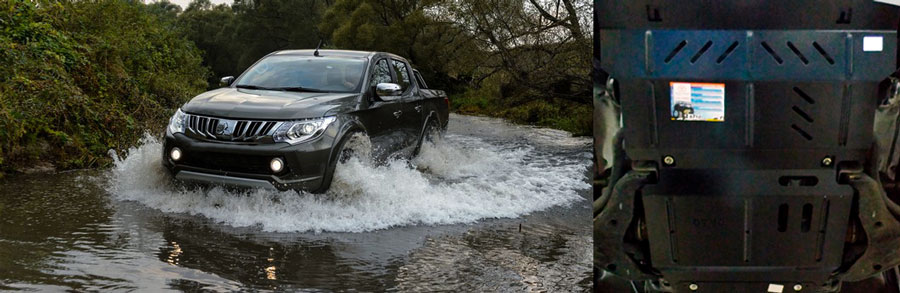 Mitsubishi L200 с защитой днища для бездорожья купить защиту дна в Украине на Л200 цена