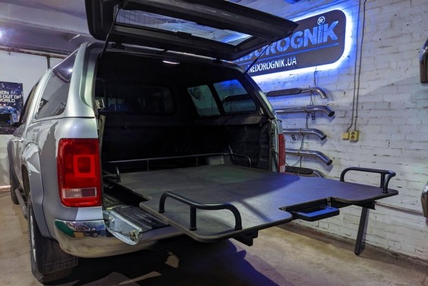 Висувний піддон в кузов Купити полку для позашляховика