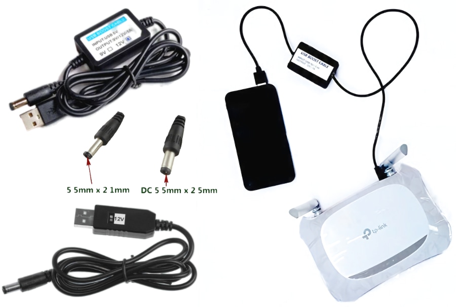 Кабель 5v to 12v для повышения напряжения для роутера купить в Украине цена