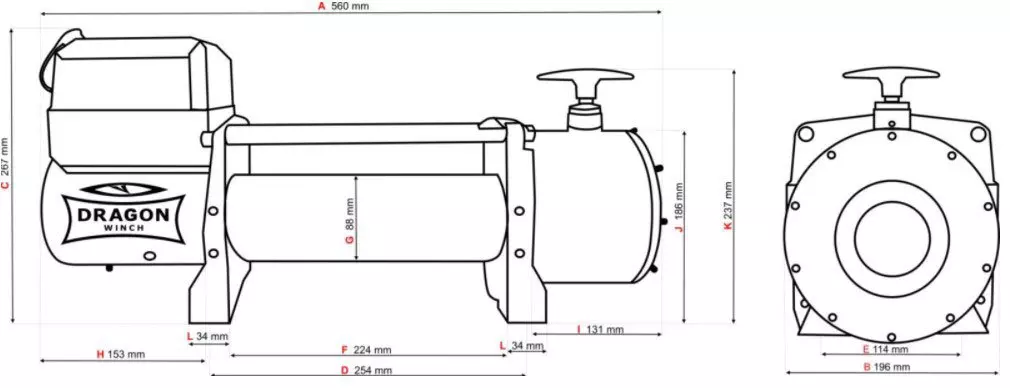 купить лебедку электрическую на эвакуатор Dragon Winch DWT 16800 HD