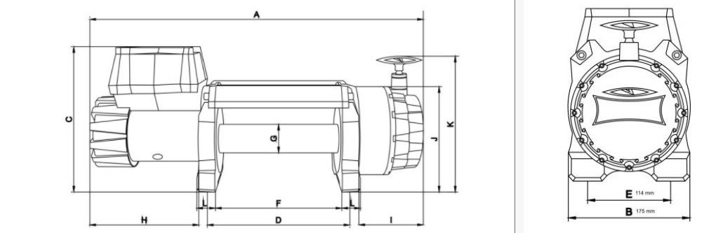 Размеры лебедки