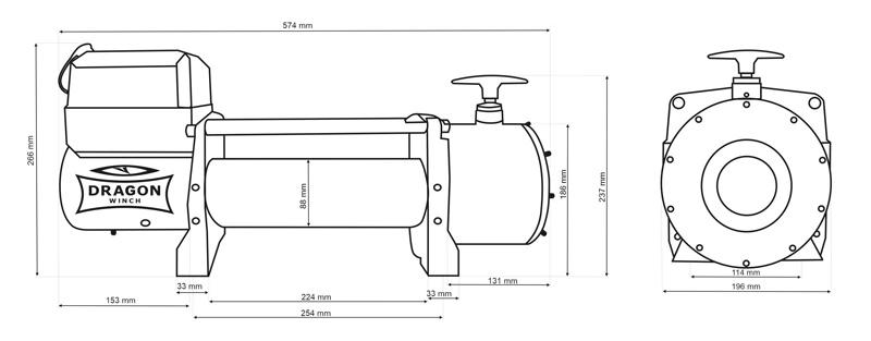 Лебідка електрична на евакуатор Dragon Winch DWT 16000 HD купити лебідку електричну на евакуатор Dragon Winch DWT 16000 HD
