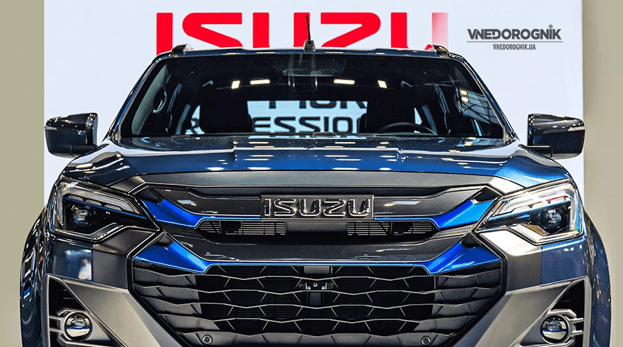 Isuzu D-Max EV 2025 electric pickup truck, front view &ndash; review by Vnedorognik.ua