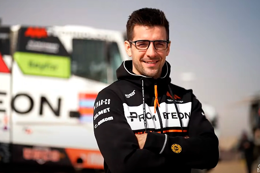 Czech driver Martin Mac&iacute;k with his powerful Iveco Powerstar, which brought victory to the MM Technology team.