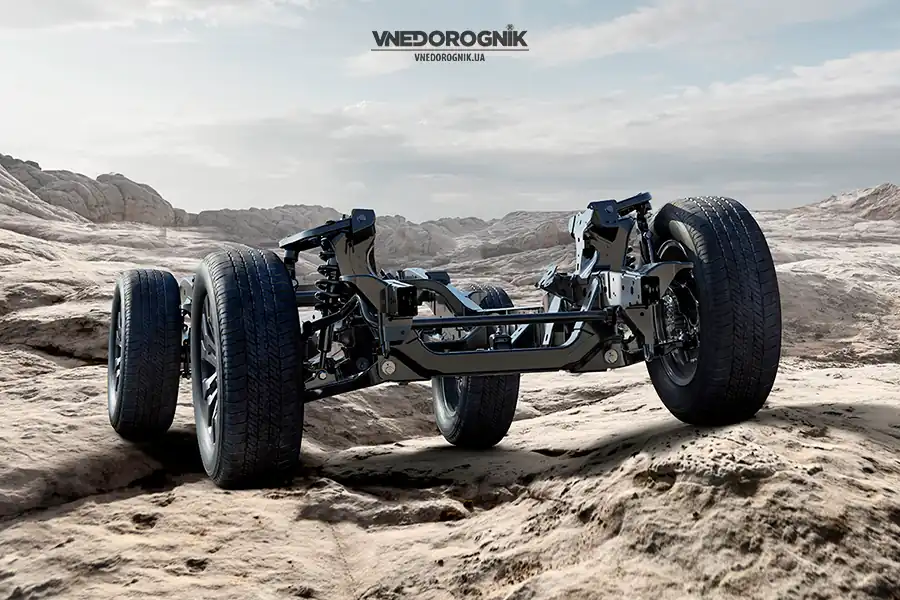 Лонжеронна рама нового покоління Mitsubishi L200, яка стане основою для майбутнього Mitsubishi Pajero 2026.