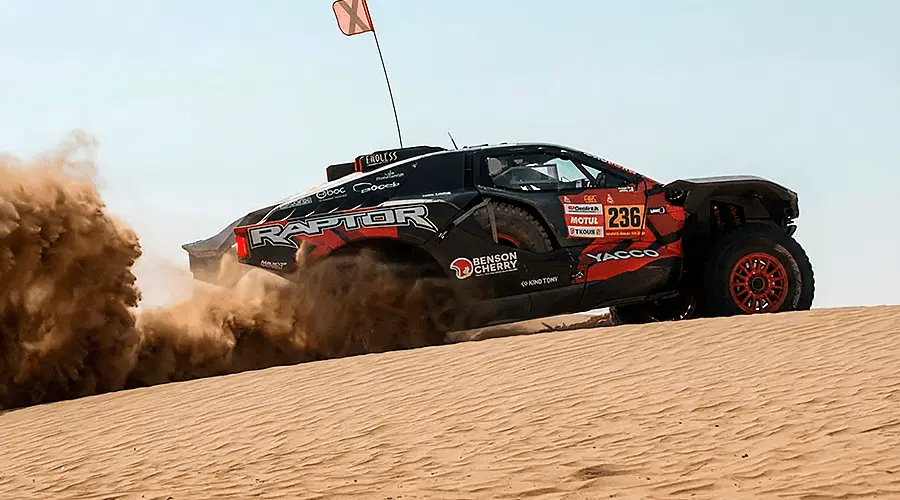 Triumphant performance of factory Ford Raptors in the desert: a demonstration of endurance and speed that allowed the team to achieve a winning double in the decisive stages of the marathon.