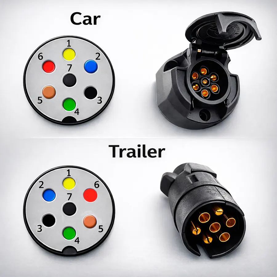 7-pin trailer socket wiring diagram